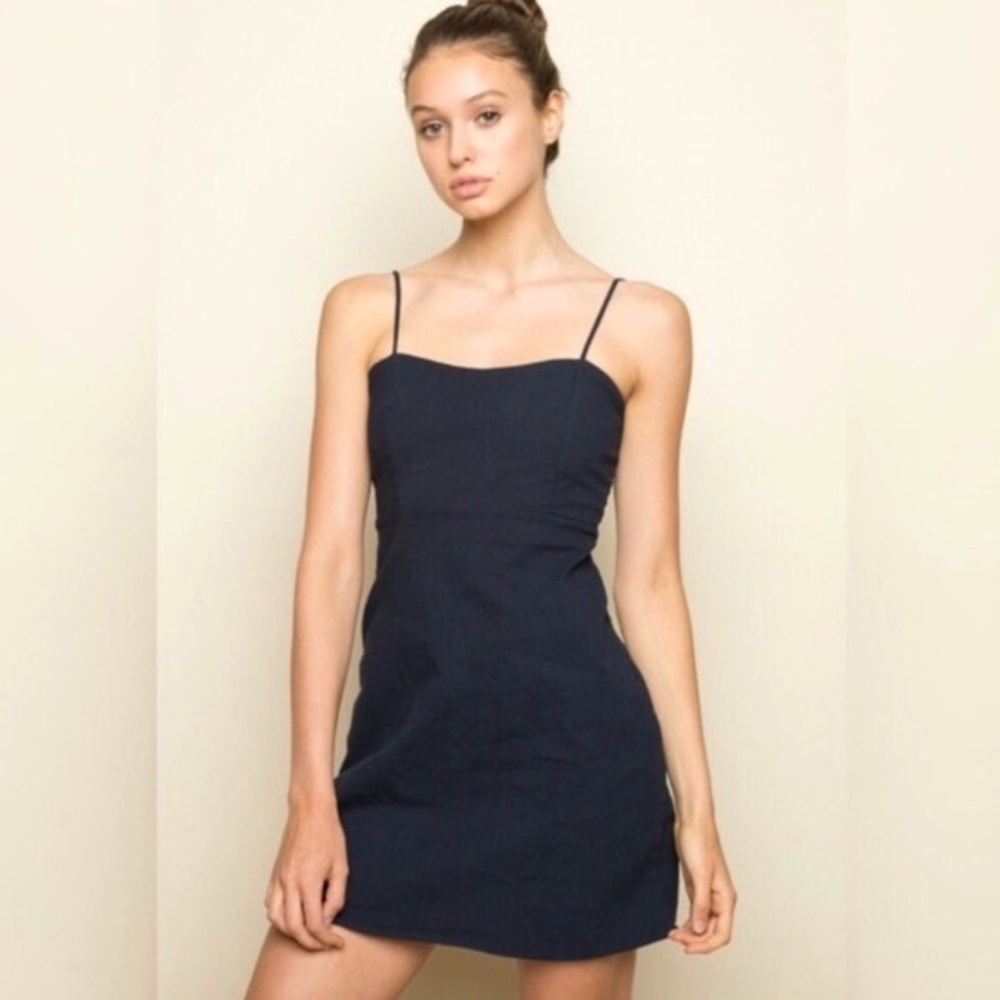 Brandy Melville Navy Blue Spaghetti Strap Dress